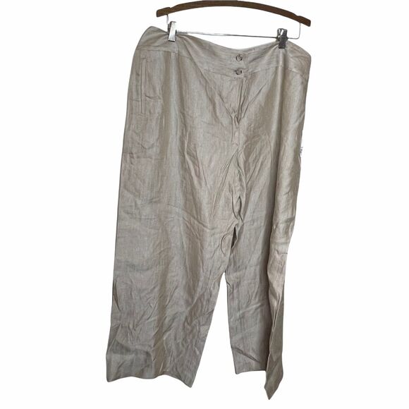 Jones New York Collection Size 22WP Tan Pants St Tropez linen blend Chino/Jivo - Picture 1 of 2